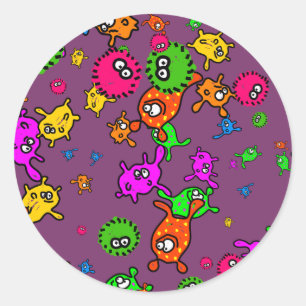 Bacteria Wallpaper Runder Aufkleber