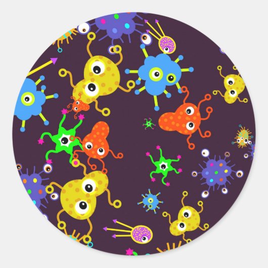 Bacteria Wallpaper Runder Aufkleber (Vorderseite)