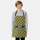 Bacteria Yellow Blue Minimal Muster Schürze (Getragen)