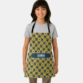 Bacteria Yellow Blue Minimal Muster Schürze (Insitu)