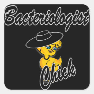Bacteriologist Chick #4 Quadratischer Aufkleber