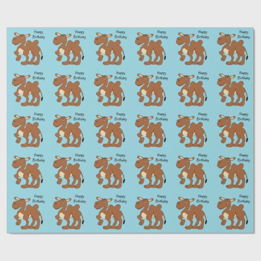 Bactrian Camel Any Background Colour Birthday Geschenkpapier (Flach)