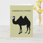 Bactrian Camel Gratulationen Card Karte (Gelbe Blume)