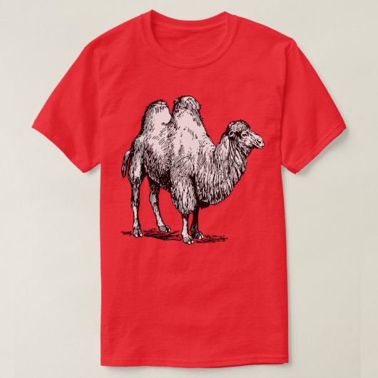 Bactrian Camel Vintag Style Illustration T-Shirt (Design vorne)