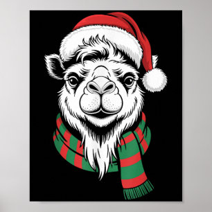 Bactrian Camel Xmas Weihnachtsmannmütze Scarf Weih Poster