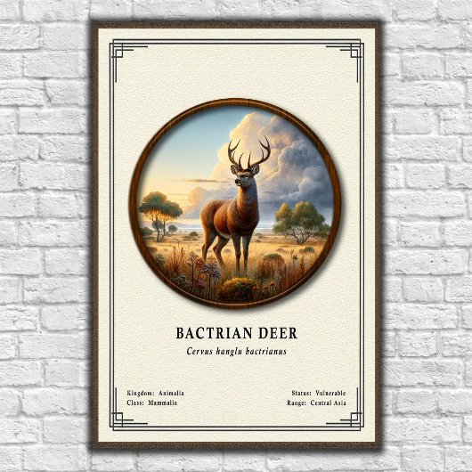 Bactrian-Hirsch-Zoologie-Serie Poster