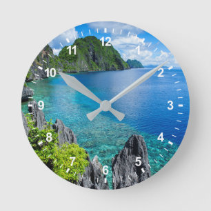 Bacuit-Archipel-Landschaft Runde Wanduhr