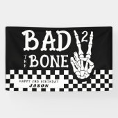 Bad 2 the Bone Skeleton 2nd Birthday Party Banner (Horizontal)