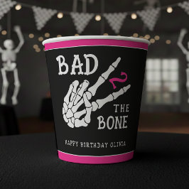 Bad 2 the Bone Skeleton 2nd Birthday Party Pappbecher