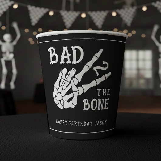 Bad 2 the Bone Skeleton 2nd Birthday Party Pappbecher