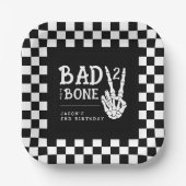 Bad 2 the Bone Skeleton 2nd Birthday Party Pappteller (Vorderseite)