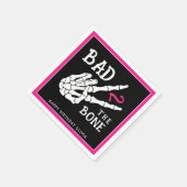 Bad 2 the Bone Skeleton 2nd Birthday Party Serviette (Ecke)