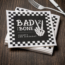 Bad 2 the Bone Skeleton 2nd Birthday Party Serviette