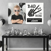 Bad 2 the Bone Skeleton Photo 2nd Birthday Party Banner