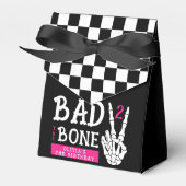 Bad 2 the Bone Skeleton Pink 2nd Birthday Party Geschenkschachtel (Vorderseite)