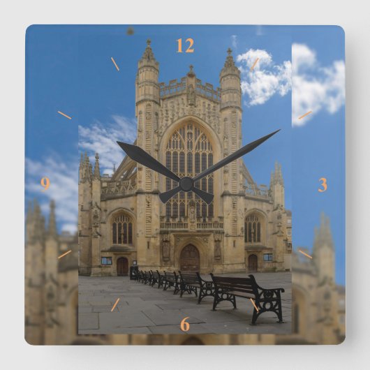 Bad Abbey. Quadratische Wanduhr (Vorderseite)