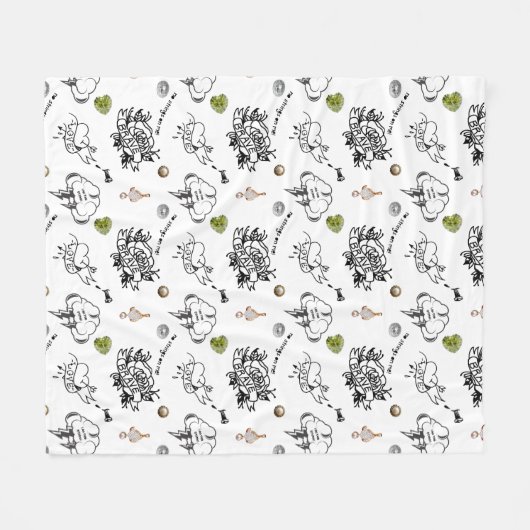 Bad and Boo-jee Gothic Halloween Fleecedecke (Vorderseite (Horizontal))