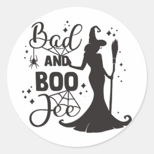 Bad and Boo Jee Halloween Runder Aufkleber