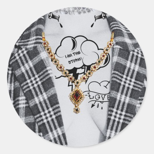 Bad and Boojee Gothic Halloween Siegel Runder Aufkleber (Vorderseite)