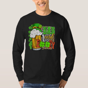 Bad and Boozy Western Funny St Patrick's Day Glitt T-Shirt