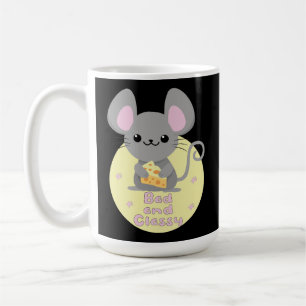 Bad and Classy Kawaii Rat essen Käse Gelb Kaffeetasse