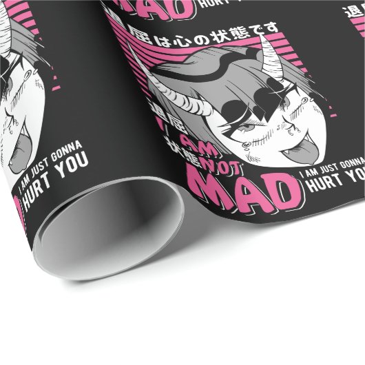 Bad Anime Girl Otaku Angry Manga Devil Geschenkpapier (Rolleneckpunkt)