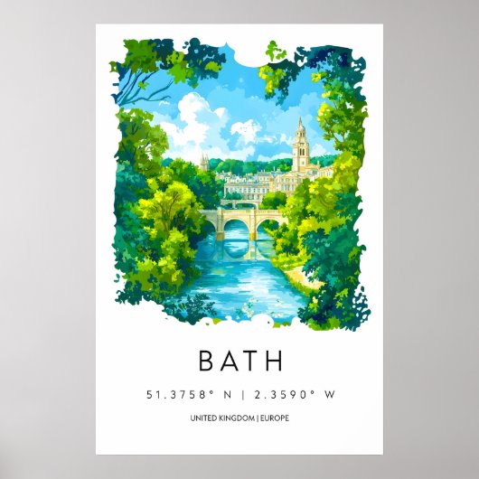 Bad Aquarell 1 Poster (Vorne)