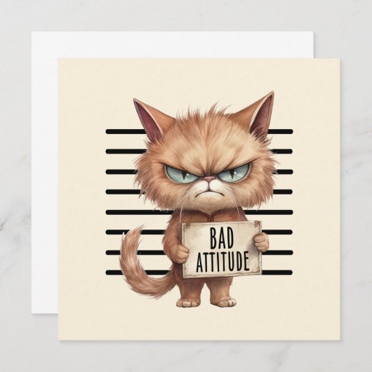 Bad Attitude Cat Mugshot - Funny Feline Design (Vorne/Hinten)