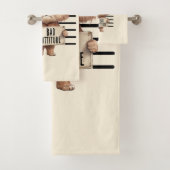 Bad Attitude Cat Mugshot - Funny Feline Design Badhandtuch Set (Insitu)