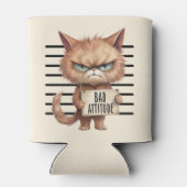 Bad Attitude Cat Mugshot - Funny Feline Design Dosenkühler (Rückseite)