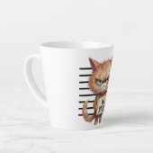 Bad Attitude Cat Mugshot - Funny Feline Design Milchtasse (Linke Ecke)