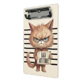 Bad Attitude Cat Mugshot - Funny Feline Design Mini Klemmbrett (Gewinkelt2)