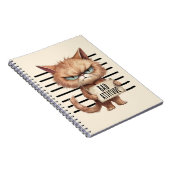Bad Attitude Cat Mugshot - Funny Feline Design Notizblock (Rechte Seite)