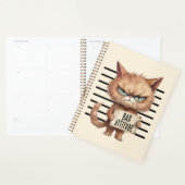 Bad Attitude Cat Mugshot - Funny Feline Design Planer (Anzeige)