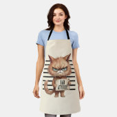 Bad Attitude Cat Mugshot - Funny Feline Design Schürze (Getragen)
