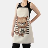 Bad Attitude Cat Mugshot - Funny Feline Design Schürze (InSitu)