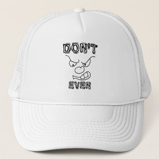 Bad Attitude Hat Angry Face Truckerkappe (Vorderseite)