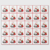 Bad Attitude Santa Cat Weihnachten Geschenkpapier (Flach)