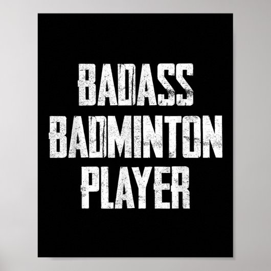 Bad Badminton Player Bold Typography Statement  Poster (Vorne)