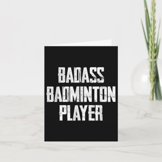 Bad Badminton Player Fett-Typografie-Anweisung Karte (Vorderseite)