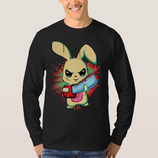 Bad Beängstigend Saw Evil Bunny, Happy Ostersonnta T-Shirt (Vorderseite)