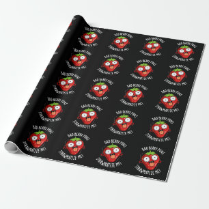 Bad Berry Puns Straw-matize Me Fruit Pun Dark BG Geschenkpapier