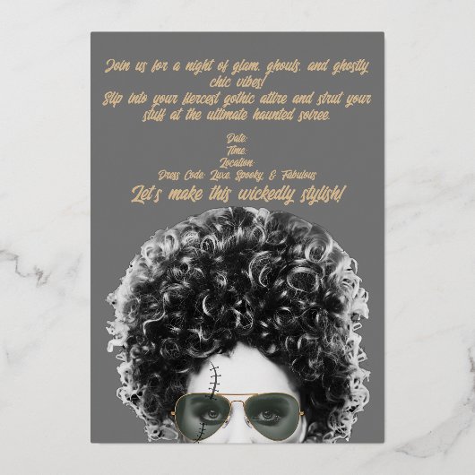 Bad & Boo-jee Bride Foil Einladung (Rückseite)