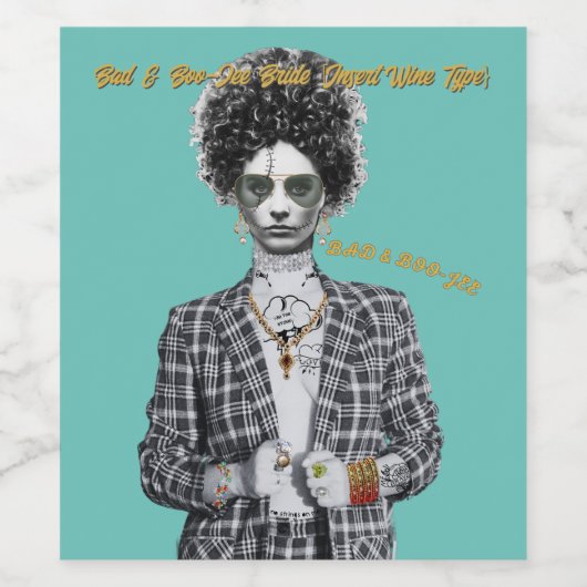 Bad & Boo-Jee Bride Weinetikett (Einzelnes Label)