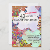 Bad Boy 40th Men's Birthday Funny Face Cut-out Einladung (Rückseite)