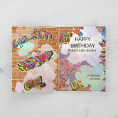 Bad Boy 40th Men's Birthday Funny Face Cut-out Karte (Innenseite)