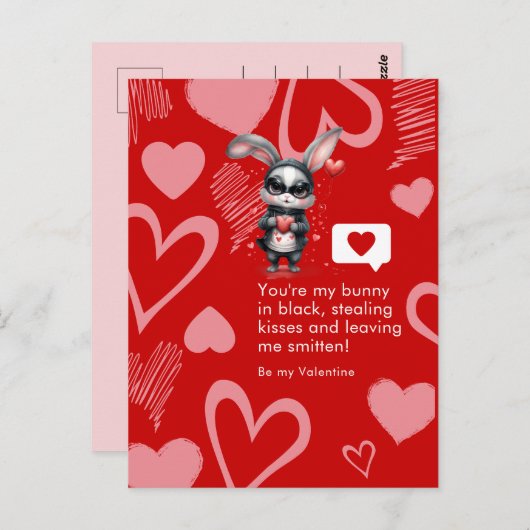 Bad Boy Bunny Liebe Dieb Boyfriend Valentine's Day Postkarte (Vorne/Hinten)