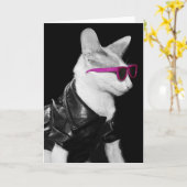 Bad Boy Cat in Shades Karte (Gelbe Blume)