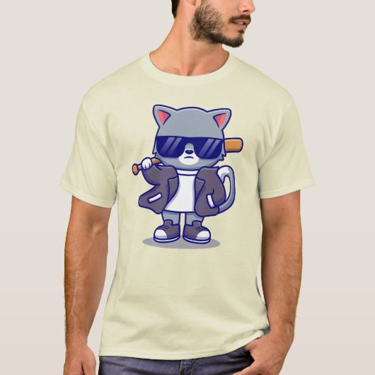 Bad Boy Cat T-Shirt (Vorderseite)