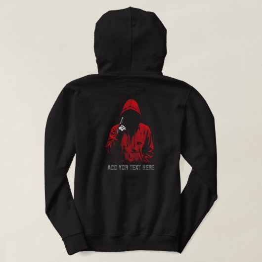 Bad Boy Red Hooded Figure | Dark Aesthetic Hoodie (Design Rückseite)